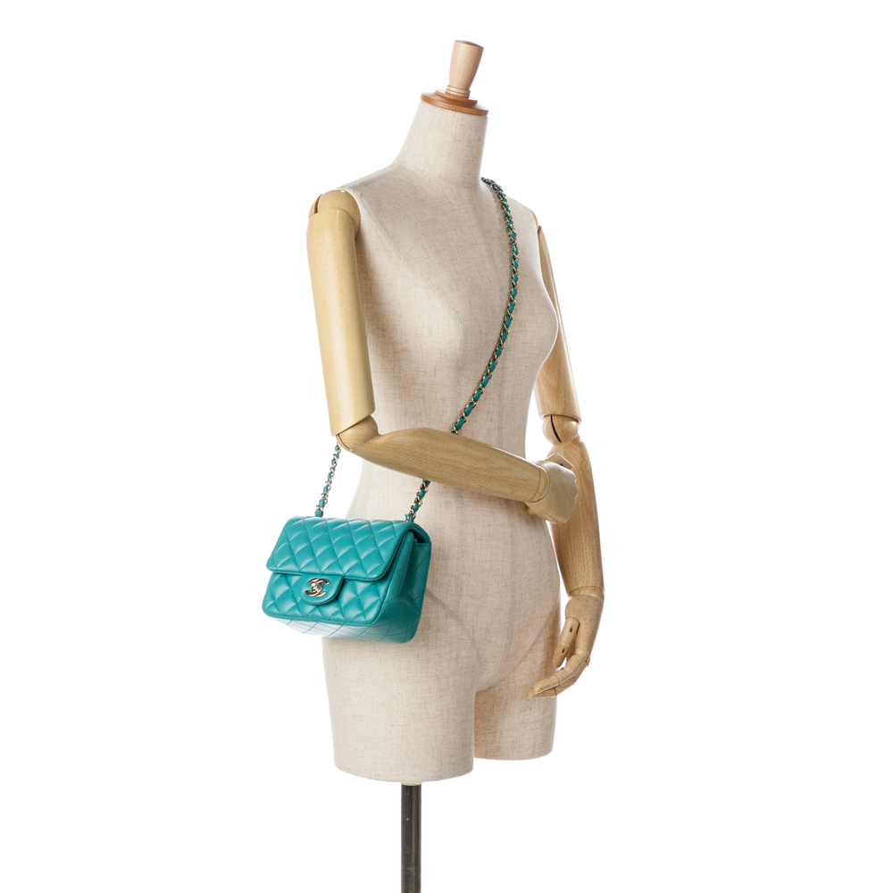 Pre-Loved Chanel Mini Square Classic Lambskin Single Flap - Picture 8 of 9